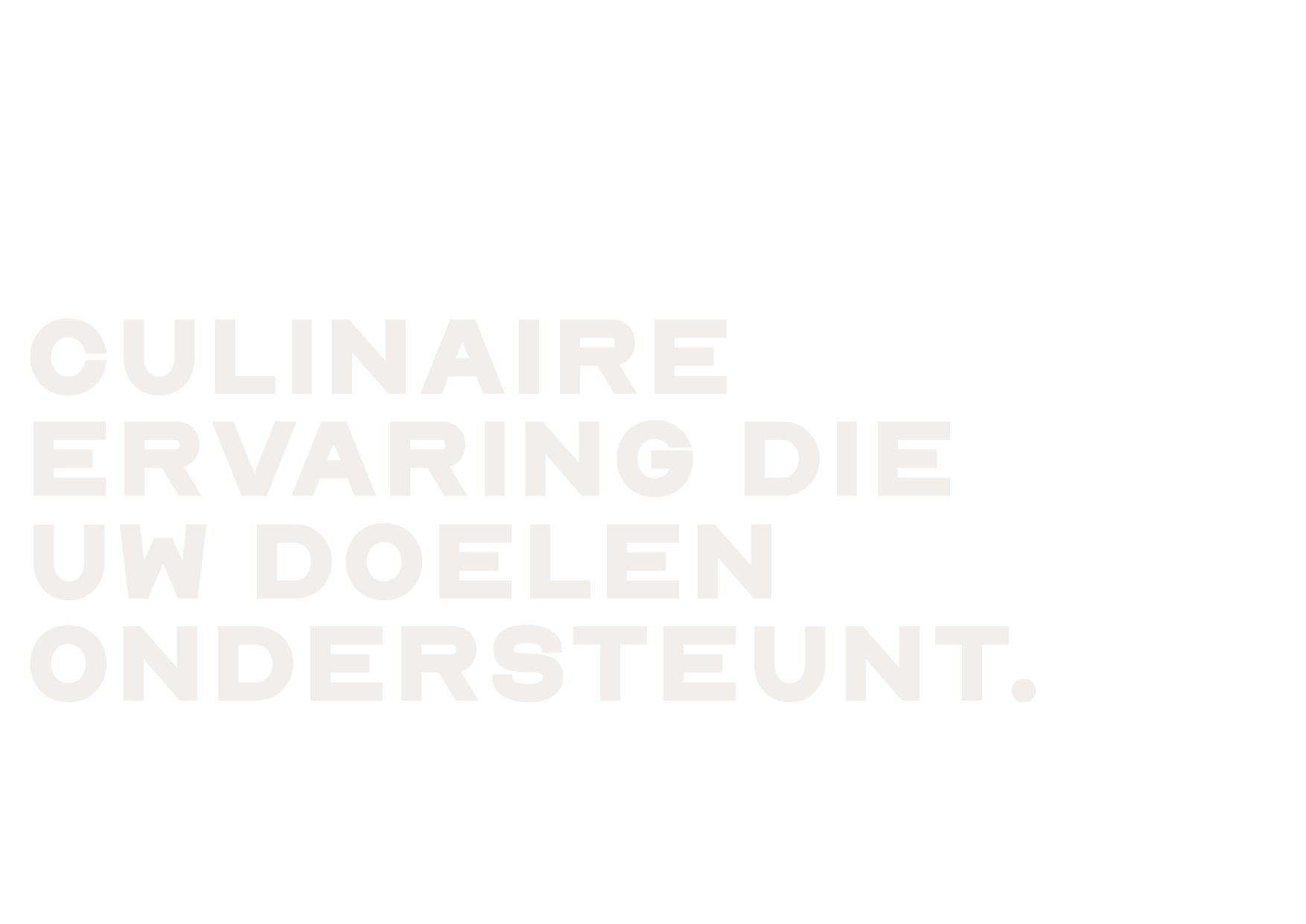 Culinaire ervaring die uw doelen ondersteunt